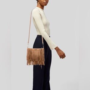 Rebecca Minkoff Finn
Crossbody Suede Fringe Bag Clutch
Purse Sandstone Beige